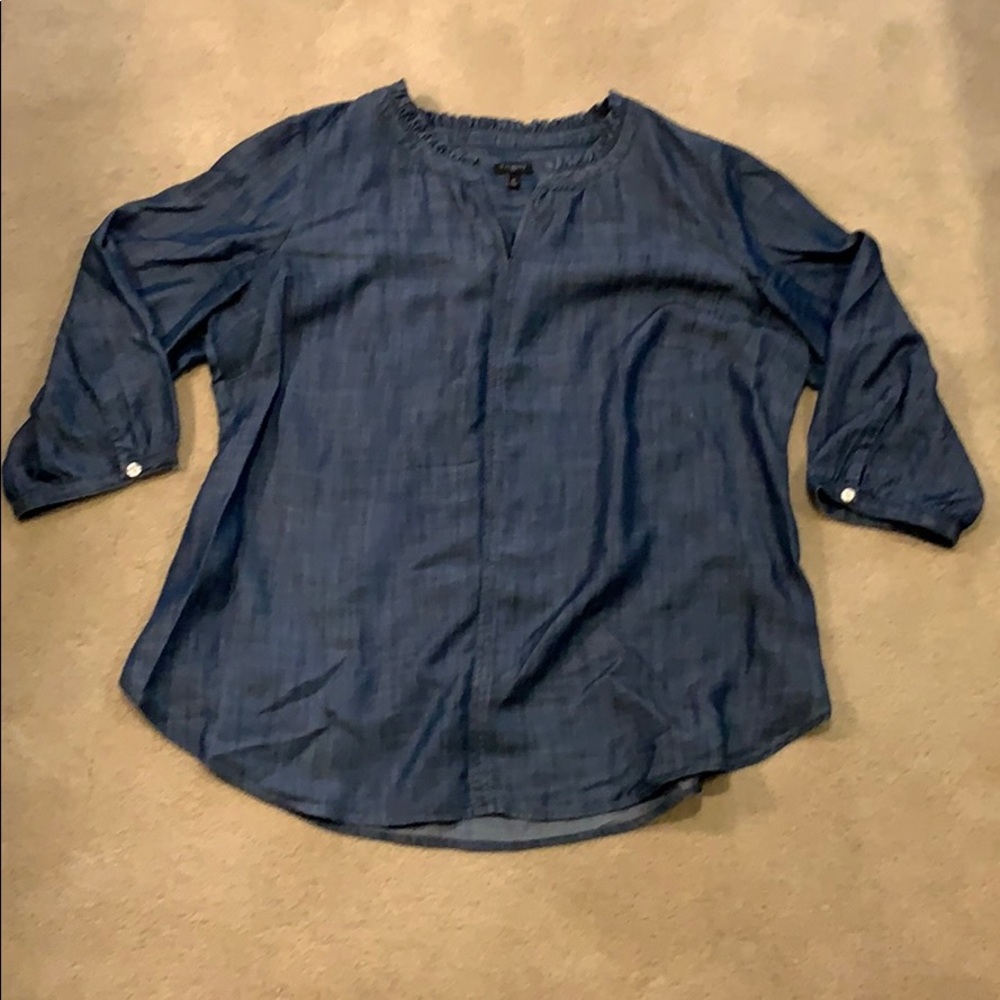 Talbots 1x Chambray Blouse